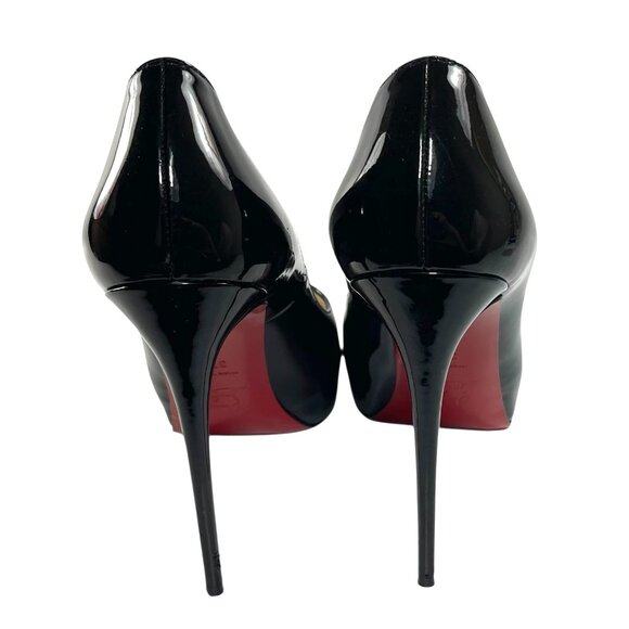 CHRISTIAN LOUBOUTIN VERY PRIVE Black Patent Platform Stiletto Pumps 37.5 7.5 - Picture 7 of 14